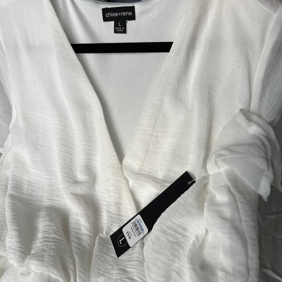 White Dress. Chiffon Spring, Summer, Beach, Vacation Dress Size L Large. - Picture 10 of 12